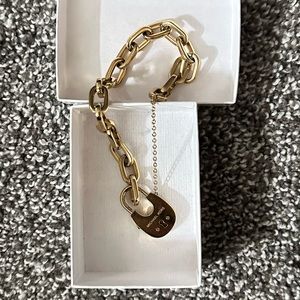 Michael Kors Gold Padlock Chain Bracelet